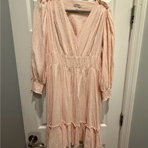 Calvin Klein Blush Textured V-Neck Dress